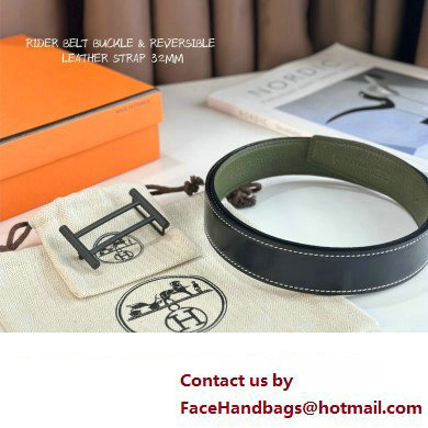 Hermes Rider belt buckle  &  Leather strap 32 mm 03 2023